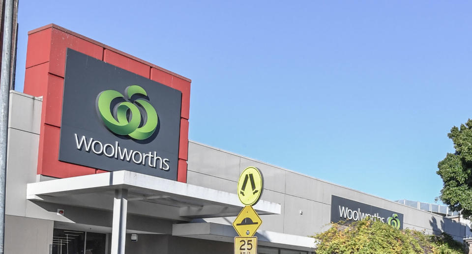 Outside of a Woolworths store shown after out of date Continental beef stock was sold to customer.