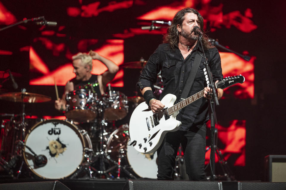 MANCHESTER, TENNESSEE - JUNE 18: (L-R)  Josh Freese and Dave Grohl of Foo Fighters perform duing 2023 Bonnaroo Music & Arts Festival on June 18, 2023 in Manchester, Tennessee. (Photo by Erika Goldring/Getty Images)