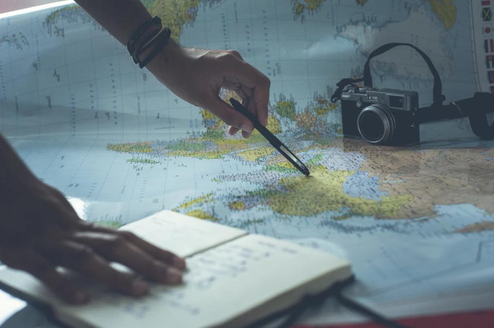 Planning a trip on a map