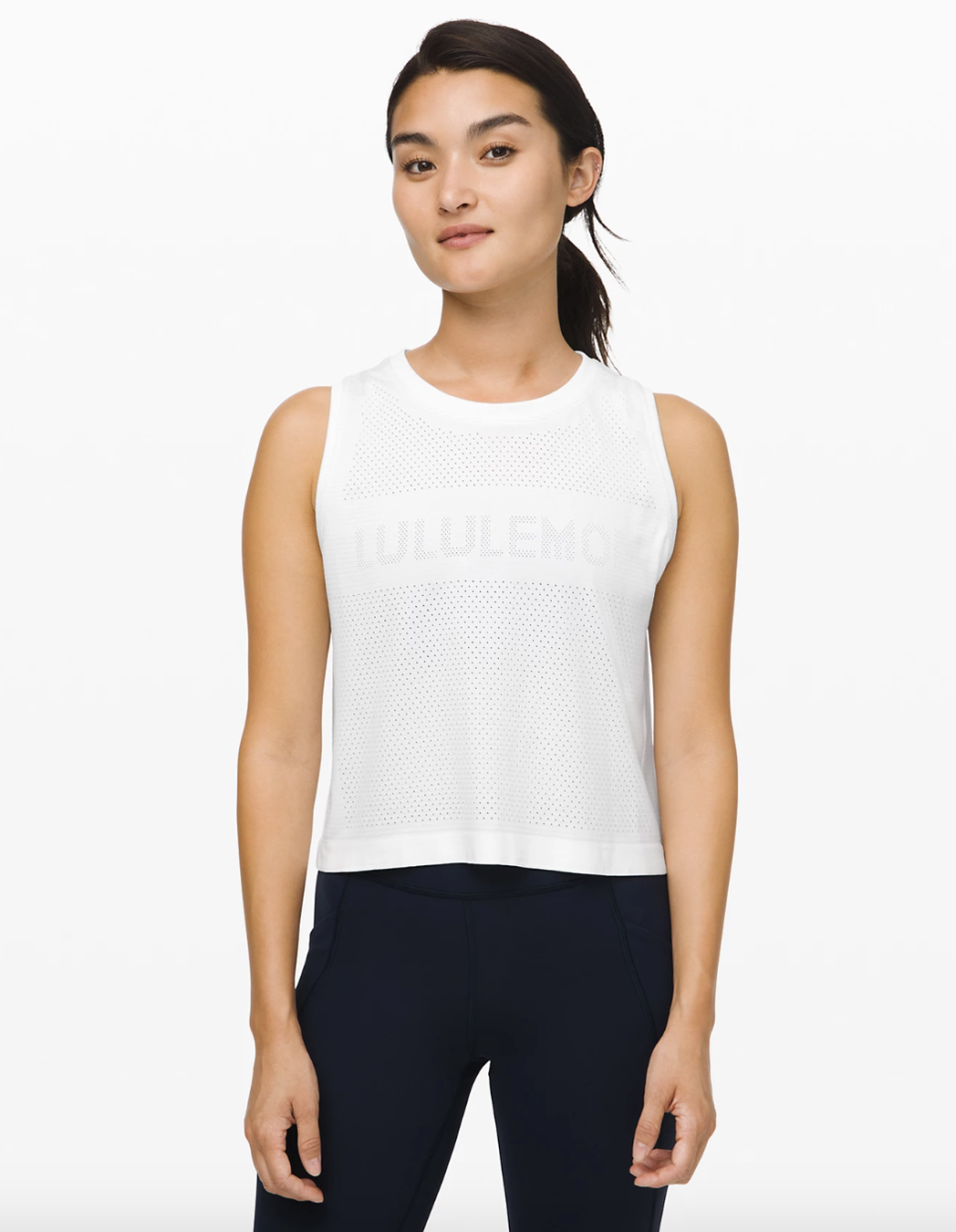 Breeze By Muscle Crop Tank in white