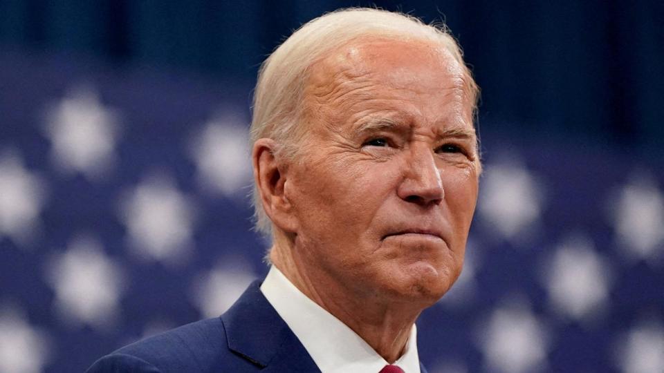 PHOTO: President Joe Biden looks on during his visit at the Chavis Community Center in Raleigh, North Carolina, Mar. 26, 2024.  (Elizabeth Frantz/Reuters)