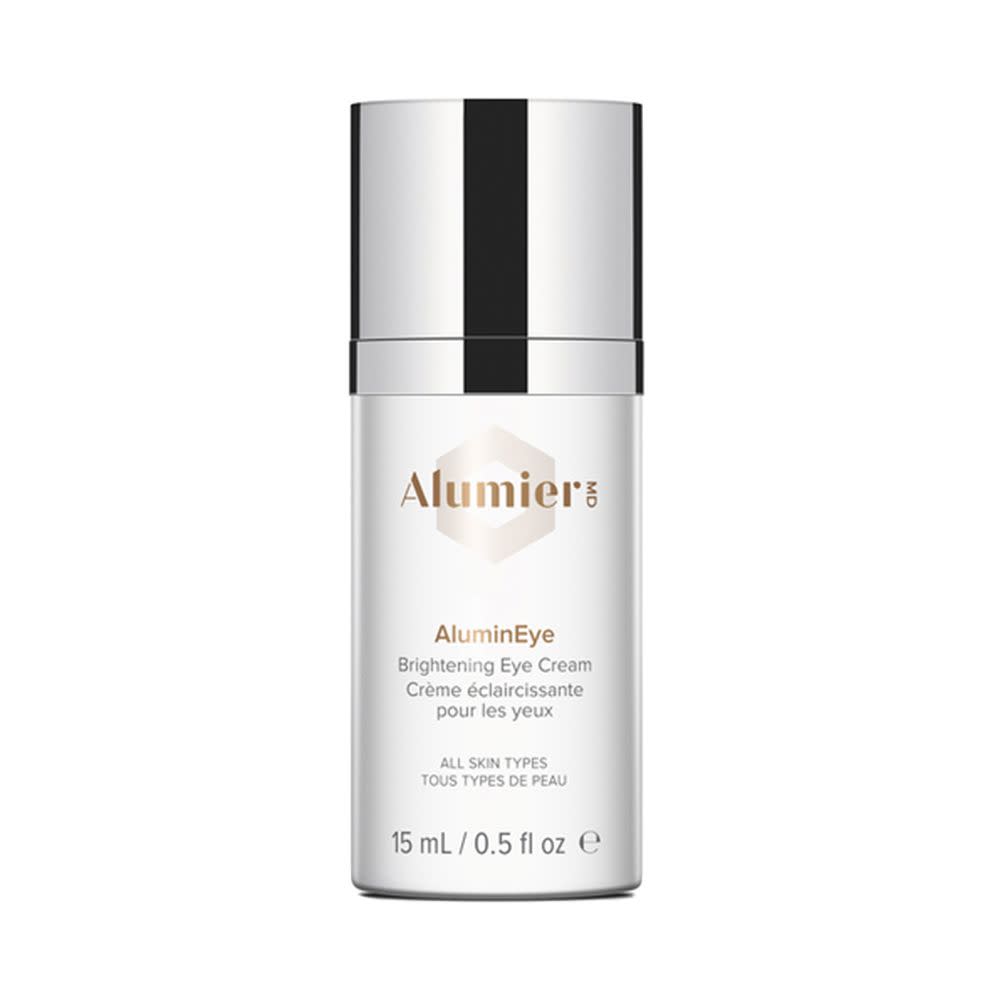 <p><a href="https://www.alumiermd.com/products/alumineye" rel="nofollow noopener" target="_blank" data-ylk="slk:Shop Now;elm:context_link;itc:0;sec:content-canvas" class="link rapid-noclick-resp">Shop Now</a></p><p>AluminEye Brightening Eye Cream</p><p>alumiermd.com</p><p>$116.00</p>