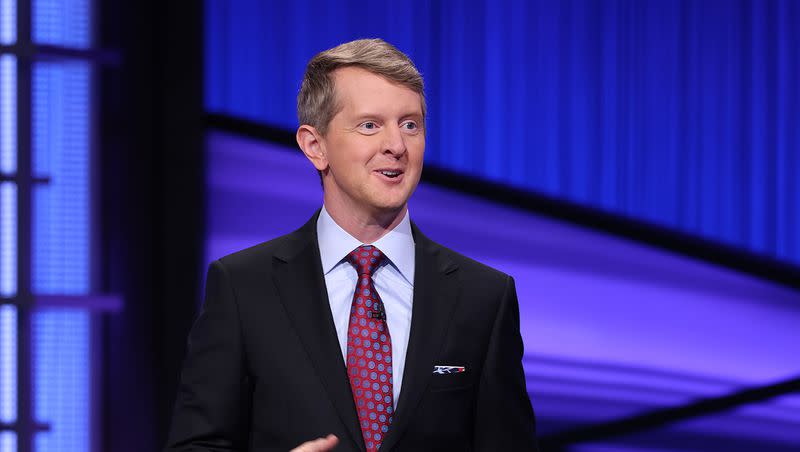 Ken Jennings on the set of “Jeopardy!”