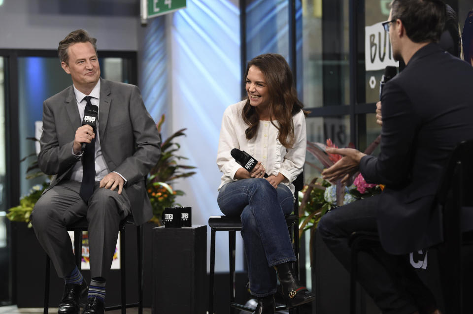 Matthew Perry and Katie Holmes participate in the BUILD Speaker Series to discuss the mini-series 