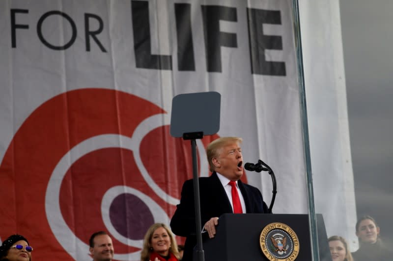 U.S. President Trump addresses the 47th annual March for Life in Washington