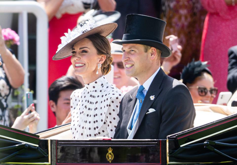 <p>On the penultimate day of the races, <a href="https://www.townandcountrymag.com/style/fashion-trends/a40288102/kate-middleton-polka-dot-dress-royal-ascot-2022-photos/" rel="nofollow noopener" target="_blank" data-ylk="slk:Kate Middleton opted for a polka dot dress;elm:context_link;itc:0;sec:content-canvas" class="link ">Kate Middleton opted for a polka dot dress</a>, channeling her late mother-in-law Princess Diana.</p><p><a class="link " href="https://www.townandcountrymag.com/society/tradition/g40285657/royal-family-ascot-2022-photos/" rel="nofollow noopener" target="_blank" data-ylk="slk:See all the Royal Ascot photos here;elm:context_link;itc:0;sec:content-canvas">See all the Royal Ascot photos here</a></p>