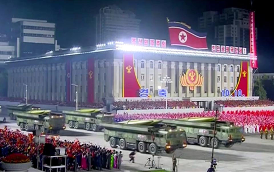The military parade was held to mark the 75th anniversary of the country's ruling party in Pyongyang - KRT