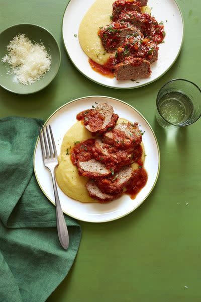 Slow Cooker Mini Meat Loaves and Polenta