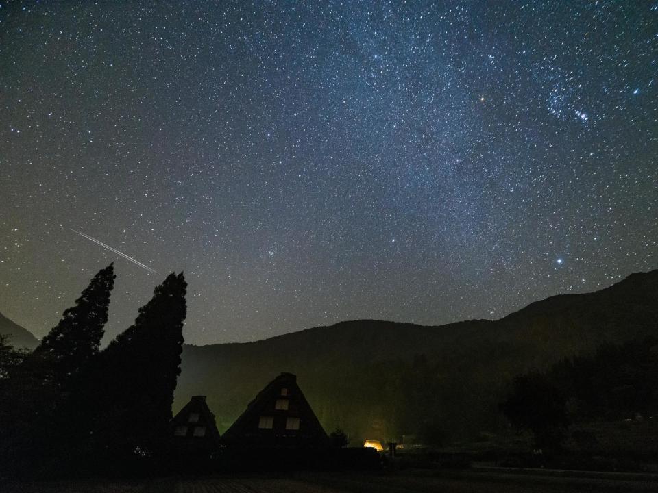 The display (pictured) is caused by meteoroids colliding with Earth's atmosphere at 148,000mph and burn up in streaks of light: Getty Images/iStockphoto