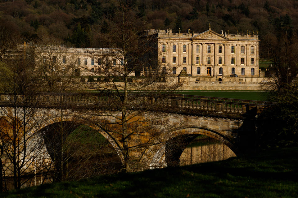 A general view of Chatsworth House in Bakewell, Derbyshire