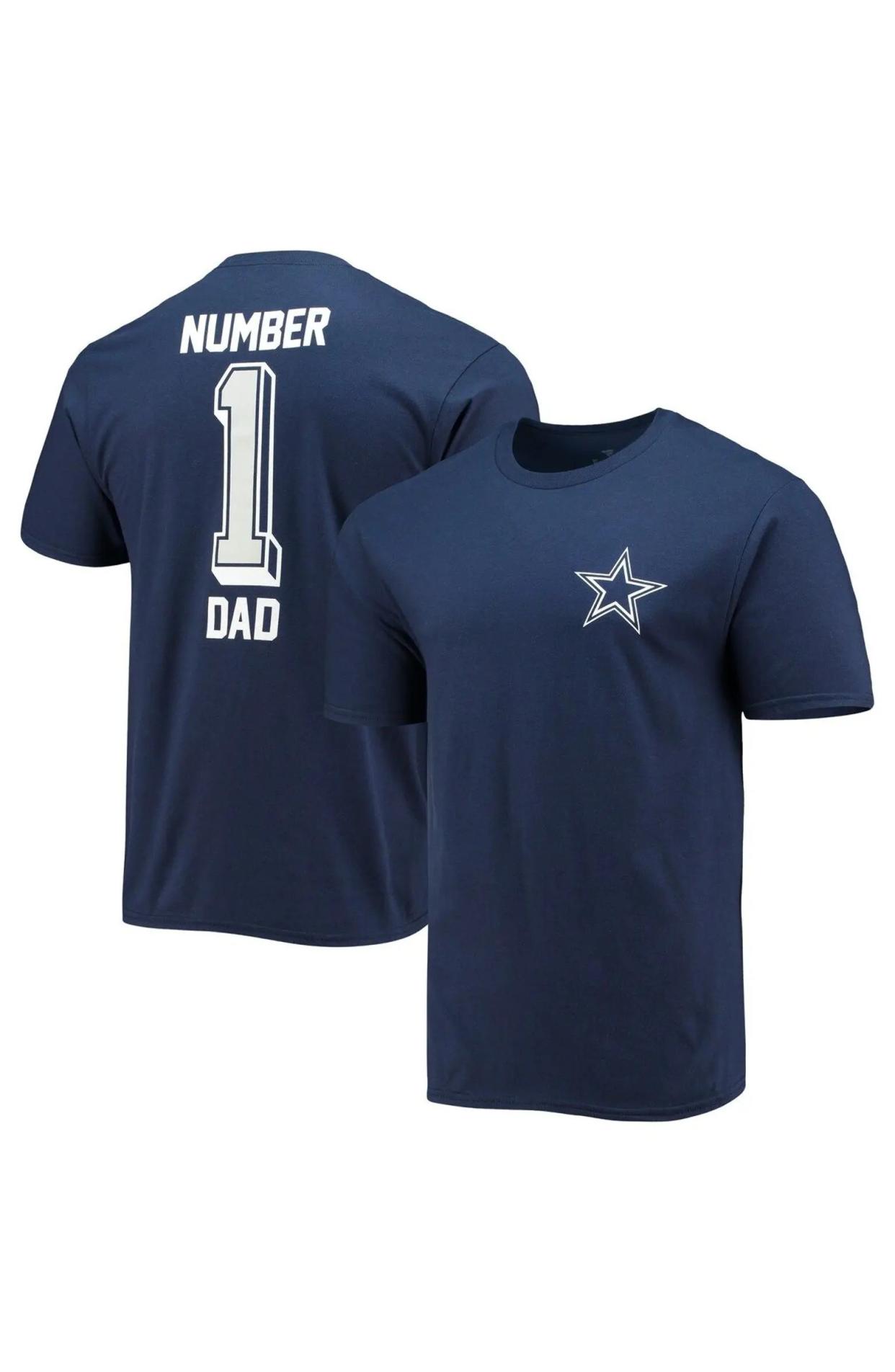 <p><a href="https://go.redirectingat.com?id=74968X1596630&url=https%3A%2F%2Fwww.nordstrom.com%2Fs%2Fmens-fanatics-branded-navy-dallas-cowboys-1-dad-t-shirt%2F6927336%3Forigin%3Dkeywordsearch-personalizedsort%26breadcrumb%3DHome%252FAll%2BResults%26color%3D410&sref=https%3A%2F%2Fwww.thepioneerwoman.com%2Fholidays-celebrations%2Fgifts%2Fg43643572%2Ffathers-day-shirts%2F" rel="nofollow noopener" target="_blank" data-ylk="slk:Shop Now;elm:context_link;itc:0;sec:content-canvas" class="link rapid-noclick-resp">Shop Now</a></p><p>Dallas Cowboys #1 Dad Shirt</p><p>$31.99</p><span class="copyright">Nordstrom</span>