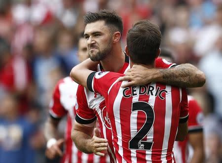 Britain Football Soccer - Southampton v Swansea City - Premier League - St Mary's Stadium - 18/9/16 Southampton's Charlie Austin celebrates scoring their first goal Reuters / Peter Nicholls/ Livepic