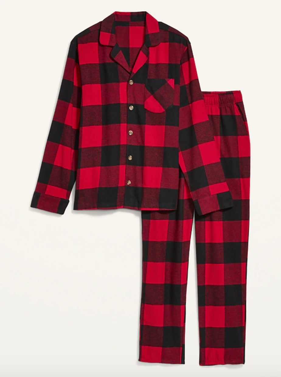 Matching Plaid Flannel Pajama Set for Men