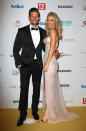 Australia's first Bachelor couple Tim Robards and Anna Heinrich look as glam as ever at the Logies. Photo: Getty