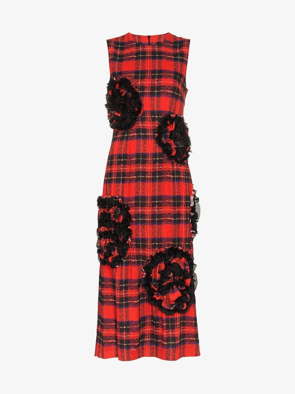 Simone Rocha embroidered tartan dress (£895)