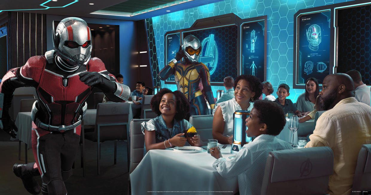 Diners will also see Ant-Man and The Wasp in the dining room during their meal service. (Photo: Disney)