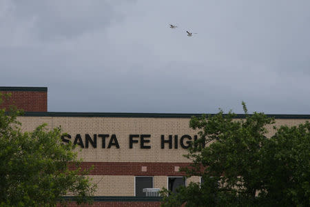 Santa Fe High School, where a recent shooting killed 10 victims, is pictured in Santa Fe, Texas, U.S., May 23, 2018. REUTERS/Loren Elliott