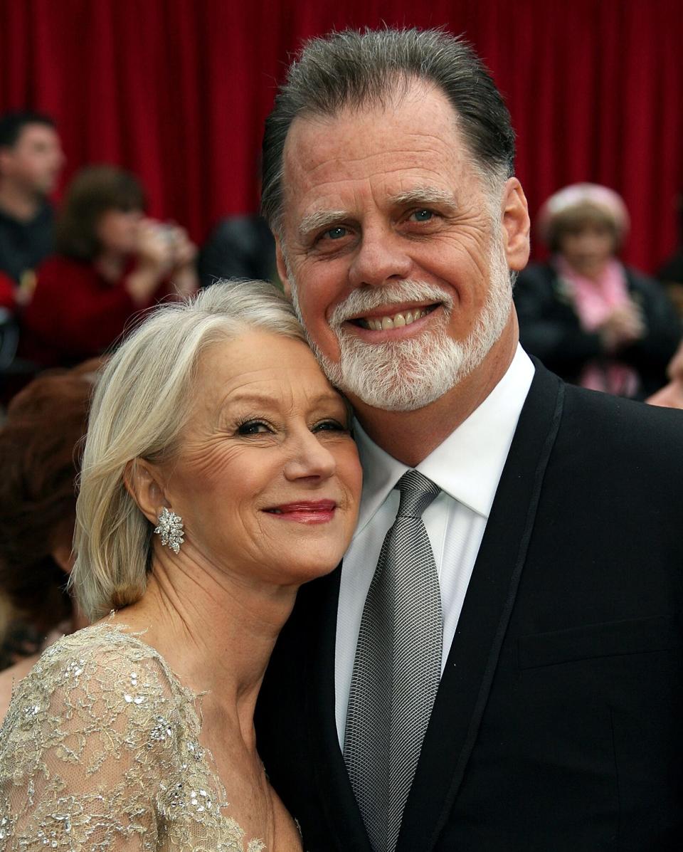 Dame Helen Mirren and husband Taylor Hackford attend the 79th Annual Academy Awards held at the Kodak Theatre on February 25, 2007 in Hollywood, California