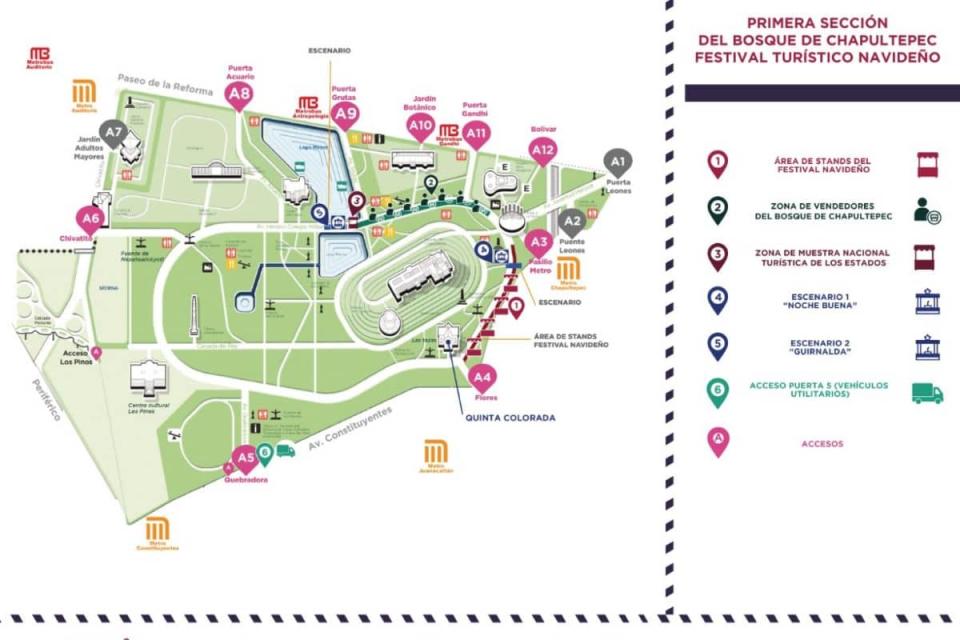 mapa festival turístico navideño en chapultepec