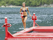 "Zipping Over the Cuckoo's Nest" - Andrea Boehlke competes in the Immunity Challenge during the tenth episode of "Survivor: Caramoan - Fans vs. Favorites."