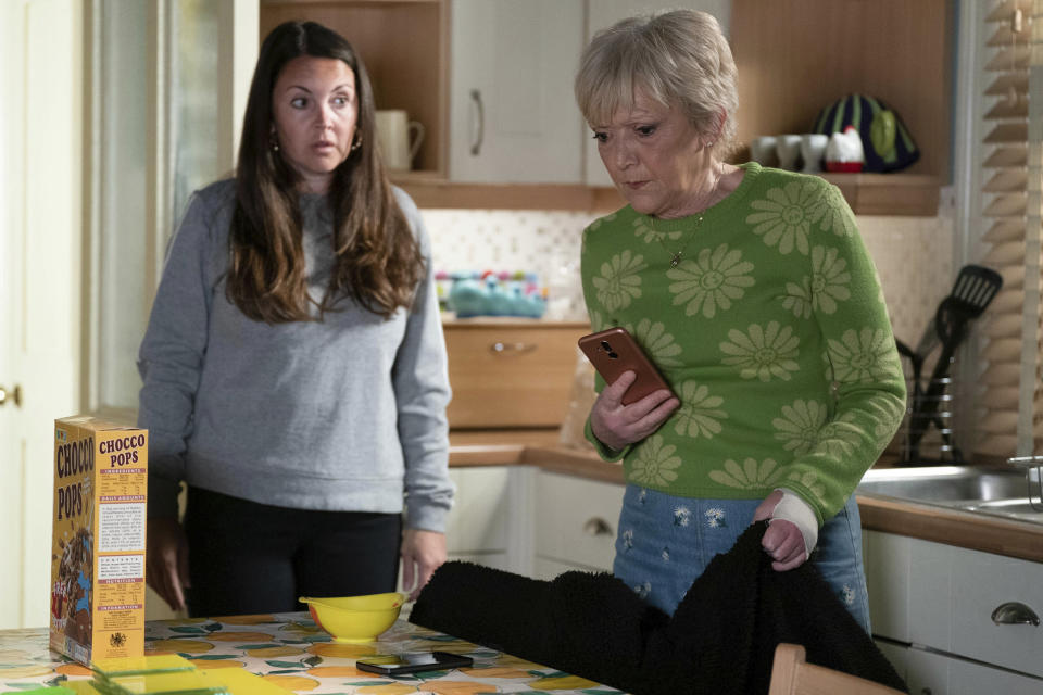 EastEnders,13-03-2023,6661,Stacey Slater (LACEY TURNER);Jean Slater (GILLIAN WRIGHT),****EMBARGOED TILL TUESDAY 7TH MARCH 2023***, BBC, Jack Barnes/Kieron McCarron