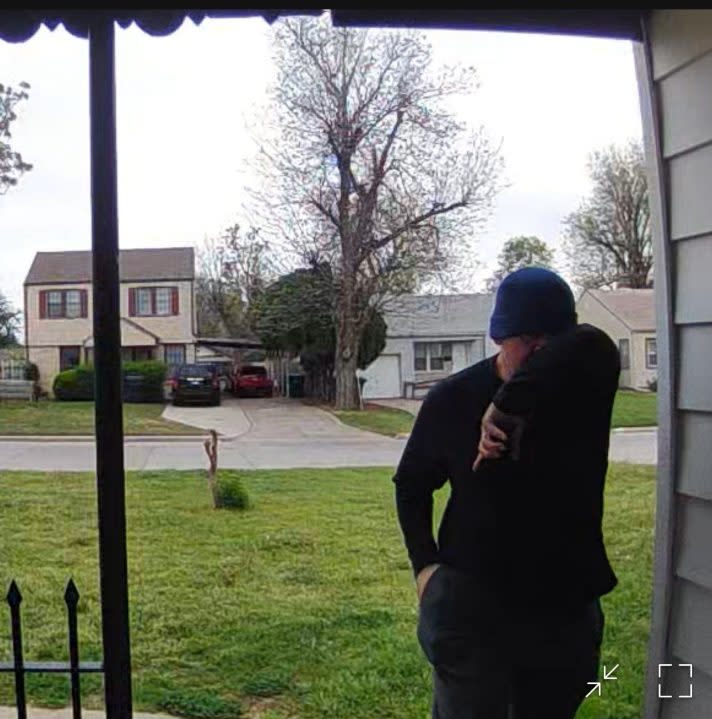 Man caught on camera taking doorbell.