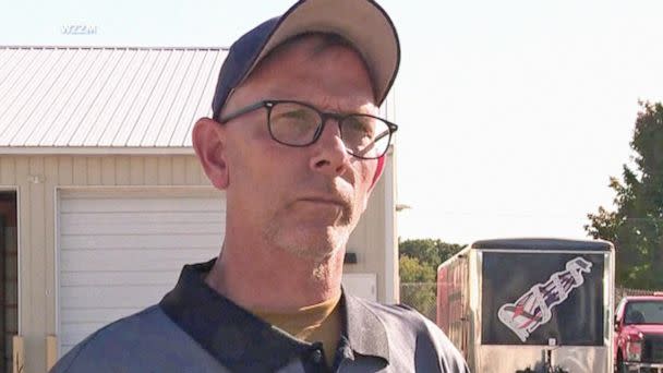 PHOTO: Dave Skinner, a school bus driver in Michigan, told WZZM two parents flagged him down on Oct. 4 to ask for help after their car was allegedly stolen with their child inside. (WZZM via GMA)