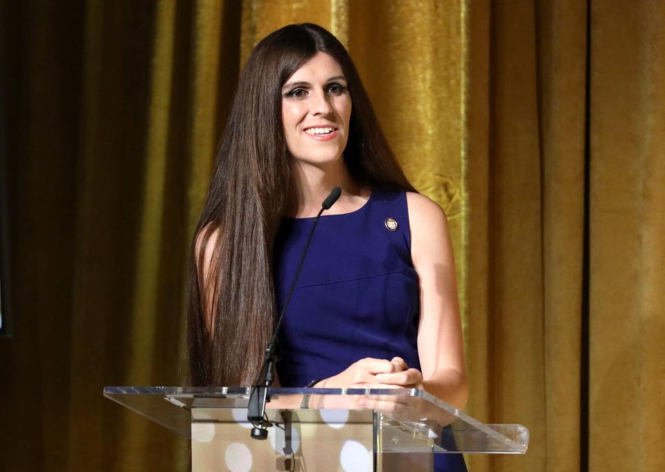 Danica Roem speaks at TLC's Give a Little Awards 2019 in October in New York City. (Photo: Cindy Ord via Getty Images)