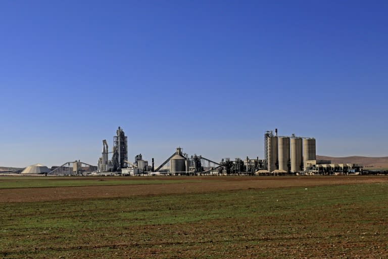 A general view shows the Lafarge Cement Syria (LCS) cement plant in Jalabiya in northern Syria, on February 19, 2018