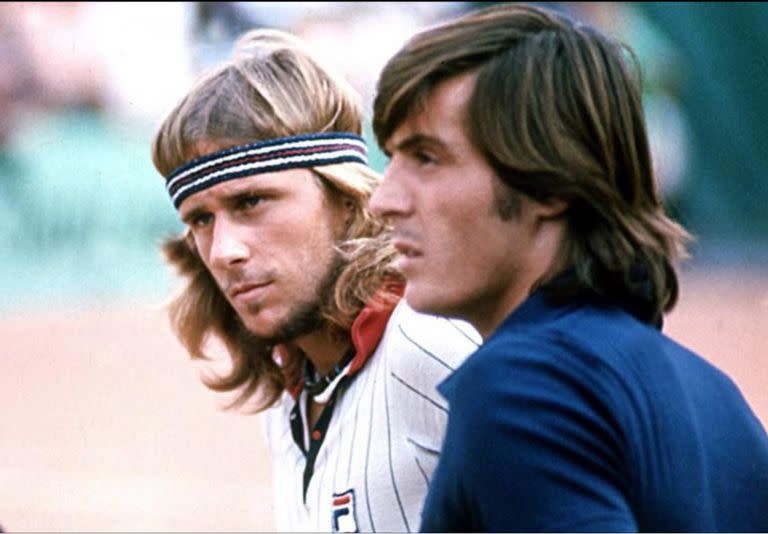 Björn Borg y Adriano Panatta: el italiano fue el único jugador que venció al sueco en el Abierto de Francia. 