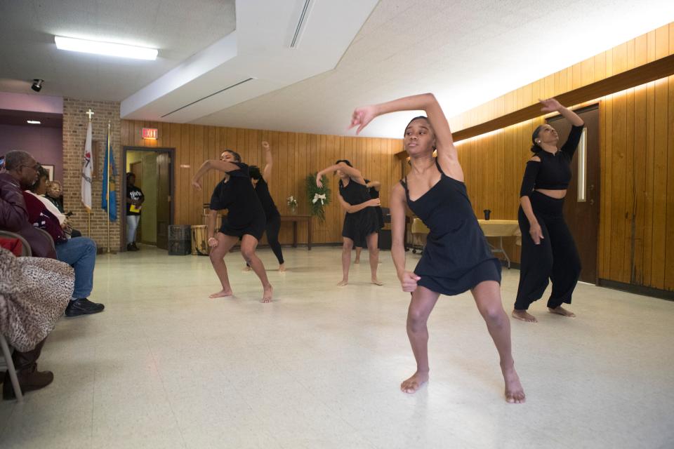 The Christina Cultural Arts Center Dance Ensemble performs during the 31st annual Children's Birthday Party in honor of Dr. Martin Luther King Jr. in 2020 at Ezion-Mount Carmel United Methodist Church in Wilmington.