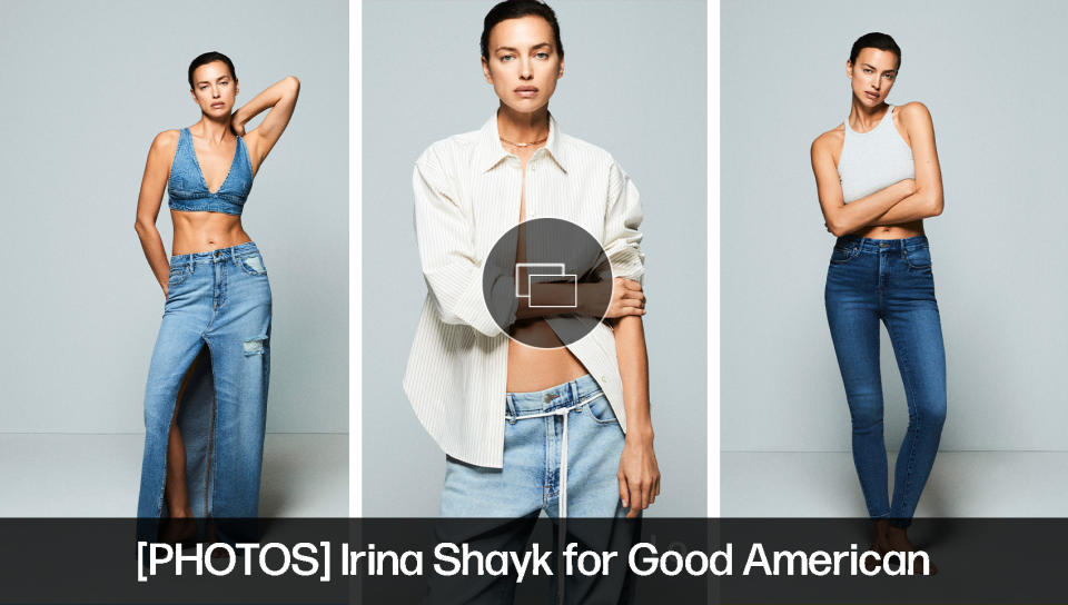 irina shayk, good american denim jeans campaign, modeling