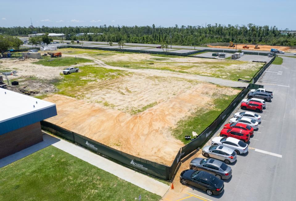 After four buildings were demolished, ground awaits construction to begin on a new building at Haney Technical College Wednesday, June 15, 2022. The new building will be home to the nursing program as well as several others.