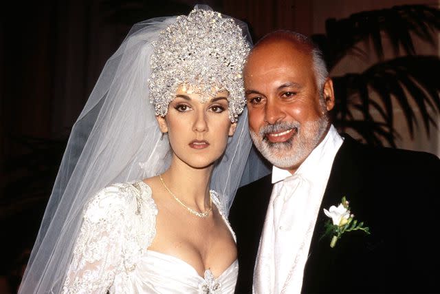 <p>Michel PONOMAREFF/PONOPRESSE/Gamma-Rapho via Getty</p> Céline Dion and René Angélil on their wedding day