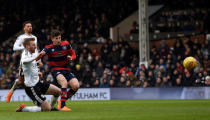 Soccer Football - Championship - Fulham vs Queens Park Rangers - Craven Cottage, London, Britain - March 17, 2018 Queens Park Rangers' Pawel Wszolek scores their second goal Action Images/Adam Holt