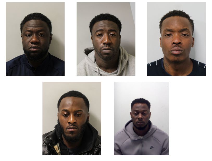 Top row from left to right: Rodney Abrokwa, Daniel Agyeman, Iraawoosan Alaba. Bottom row l-t-r: Christian Bangisa, Shariff Fussaini (Met Police)