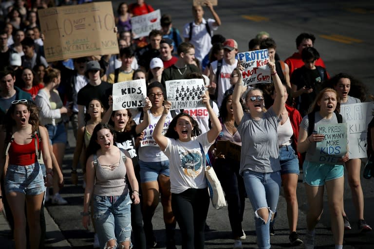 Students from Montgomery Blair High School in Maryland march in support of gun reform legislation