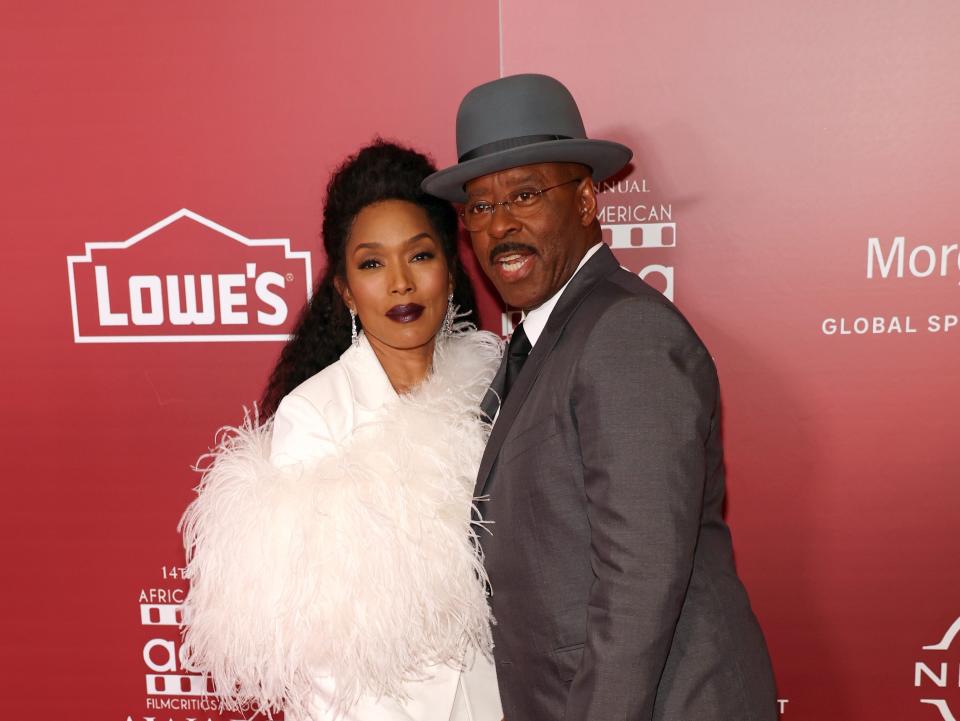 (L-R) Angela Bassett and Courtney B. Vance attend the 14th Annual AAFCA Awards at Beverly Wilshire, A Four Seasons Hotel on March 01, 2023 in Beverly Hills, California.