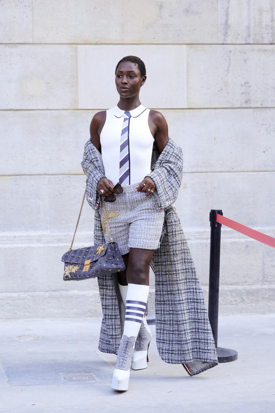 PARIS, FRANCE - JUNE 24: Jodie Turner-Smith attends the Thom Browne Haute Couture Fall/Winter 2024-2025 show as part of Paris Fashion Week on June 24, 2024 in Paris, France. (Photo by Jacopo Raule/Getty Images)