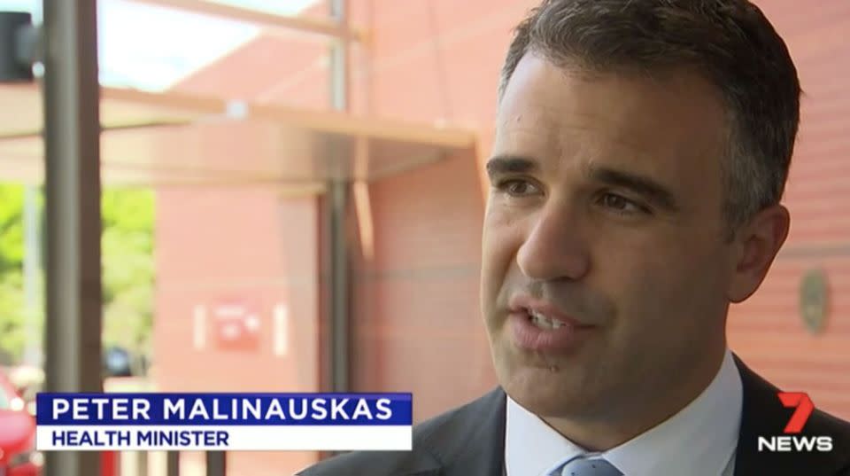 Health Minister Peter Malinauskus said he awaited recommendations. Source: 7 News