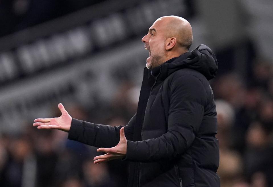 Pep Guardiola was unable to change the course of the defeat against Spurs (PA)