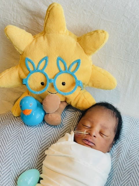 NICU babies dressed up for Easter