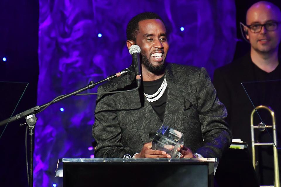 Honoree Sean "Diddy" Combs speaks onstage during the Pre-Grammy Gala and Grammy Salute to Industry Icons Honoring Sean "Diddy" Combs on Jan. 25, 2020 in Beverly Hills, California.