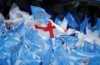 <p>Soccer Football – Premier League – Manchester City vs Huddersfield Town – Etihad Stadium, Manchester, Britain – May 6, 2018 General view as fans wave flags before the match Action Images via Reuters/Carl Recine EDITORIAL USE ONLY. No use with unauthorized audio, video, data, fixture lists, club/league logos or “live” services. Online in-match use limited to 75 images, no video emulation. No use in betting, games or single club/league/player publications. Please contact your account representative for further details. </p>