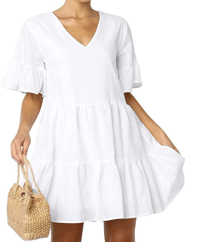 FANCYINN Shift Dress in White (Photo via Amazon)