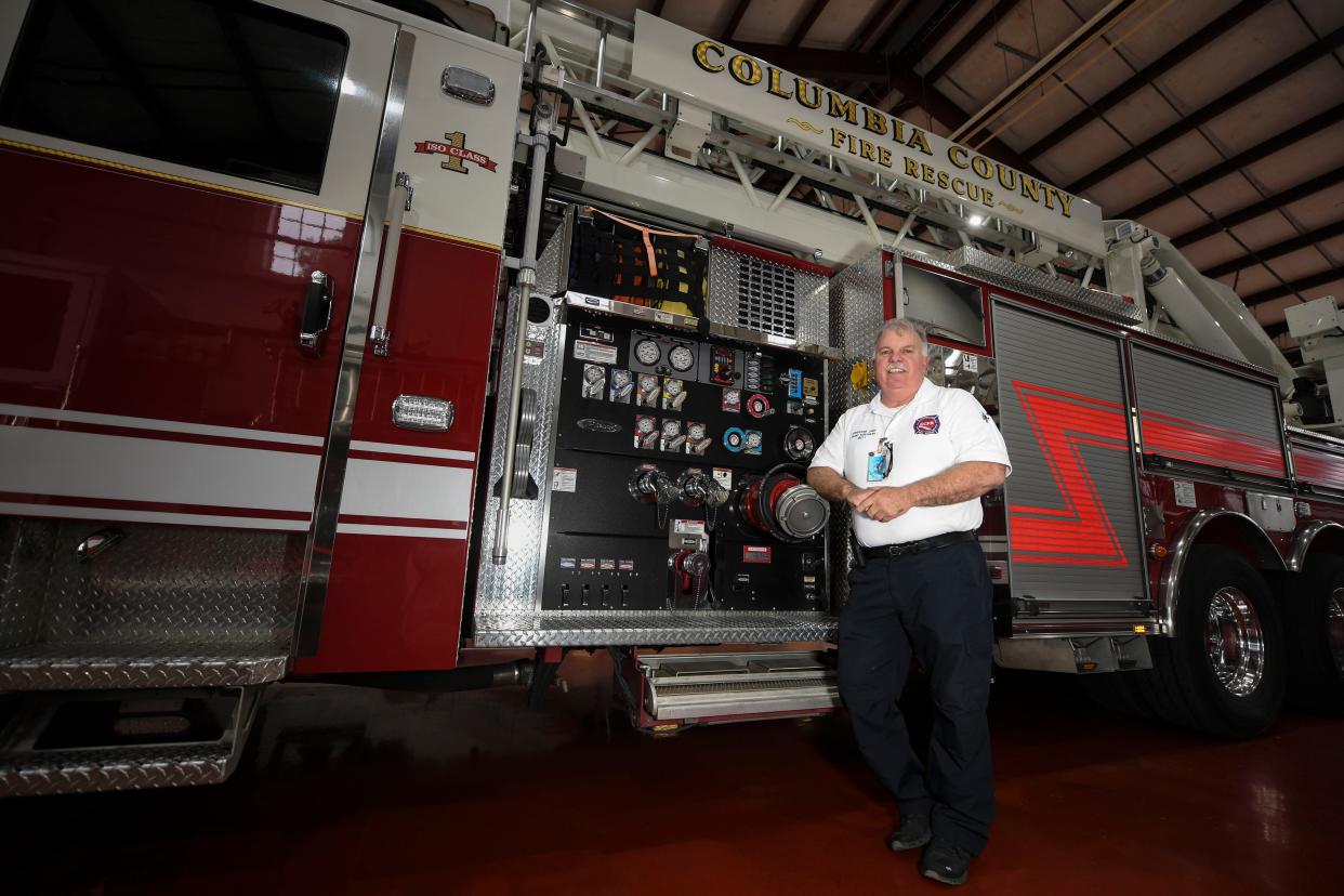 Columbia County Fire Operations Chief Danny Kuhlmann stands for a portrait inside the Columbia County Fire Headquarters.