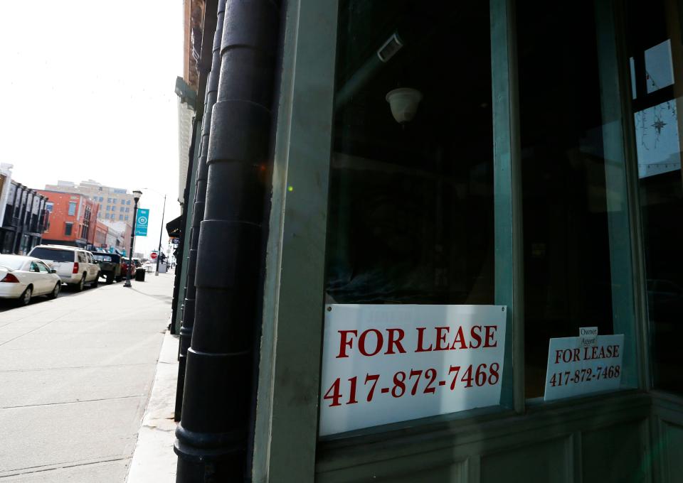 A "For Lease" sign in the window of a empty storefront on South Avenue on Tuesday, Jan. 2, 2024.