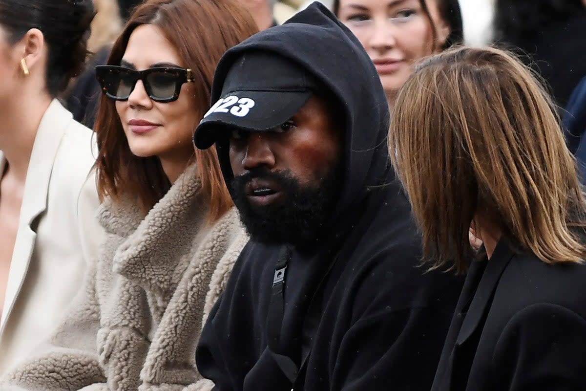 Kanye West has fired back after sparking outrage for wearing a White Lives Matter slogan top  (AFP via Getty Images)