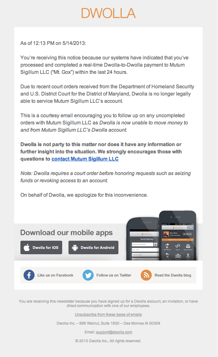 dwolla email