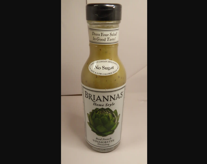 圖為好食國際有限公司進口的「無糖油醋醬（BRIANNAS FRENCH VINAIGRETTE DRESSING）」。（圖取自食藥署網站）